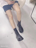 百麗踏短筒靴子女2025年春秋新款單靴馬丁靴松糕厚底瘦瘦切爾西短靴 黑色 36 曬單實(shí)拍圖