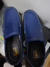 戈耐真皮休閑鞋皮鞋男士樂(lè )福鞋中年老年人軟底軟面防滑老人爸爸鞋子男 藍色【頭層牛皮】套腳四季款 41 碼(255MM) 曬單實(shí)拍圖