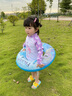 SWANS兒童泳衣女童分體裙式長(cháng)褲游泳衣可愛(ài)印花舒適女寶寶小中大童泳裝 裙式淺紫 120 曬單實(shí)拍圖