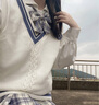 艾諾黛百褶裙學(xué)院風(fēng)半裙女學(xué)生套裝制服甜妹穿搭畢業(yè)jk外套毛衣水手服 長毛衣+徽章+長袖襯衫+裙子+領(lǐng)結(jié) L 曬單實(shí)拍圖