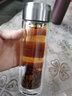 希諾（HEENOOR） 雙層玻璃杯高檔男女士泡茶提環(huán)便攜水杯隨手杯家用辦公杯子 鋼本色 320毫升  XN-6772 曬單實(shí)拍圖