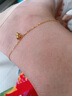 百泰首飾（BATAR JEWELLERY）生日禮物黃金腳鏈女足金鈴蘭花腳鏈5G腳環(huán)O字鏈花朵金腳鏈 鏈長約23-24厘米，2.20g 曬單實(shí)拍圖