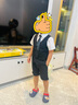 迪士尼（Disney）男童西裝套裝帥氣英倫夏季生日寶寶周歲禮服休閑馬甲短袖兒童西服 黑領(lǐng)帶西裝四件套(20025襯衫) 110cm 曬單實拍圖