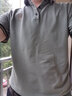 歐玫緹夏季潮流冰絲翻領(lǐng)男裝體恤POLO衫男士2025新款有帶領(lǐng)短袖男上衣 QDT-P717綠色 2XL （145-160斤） 曬單實(shí)拍圖