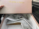 Lily Wei【白露辰霜】法式水晶婚鞋主婚鞋大小碼blingbling高跟鞋 銀色跟高10厘米 38 曬單實(shí)拍圖