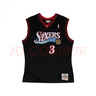 NBA官方Mitchell&Ness76人艾弗森球衣00-01賽季球迷版復古運動背心 黑色1 M 曬單實拍圖