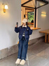 棉致美式加厚復(fù)古羊羔毛翻領(lǐng)棉服女冬季新款棉衣外套女面包羽棉襖絨服 藏青色【朵881高品質(zhì)65】 L 120-135斤 曬單實(shí)拍圖