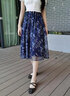歐偲麥 半身裙女2024春秋新款高腰a字百褶裙中長款顯瘦大擺紗裙 2196 藍色 L/2尺1-28碼 曬單實拍圖