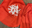 貓人（MiiOW）蘇繡刺繡成品真絲睡衣女成人肚兜復古中國風(fēng)內衣女士吊帶內搭上衣 紅色九尾狐套裝 均碼【70斤-180斤都可穿】 曬單實(shí)拍圖