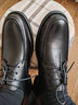 老人頭皮鞋男春秋季商務(wù)休閑男鞋牛皮小碼商務(wù)特大碼系帶中老年爸爸鞋 黑色 41 曬單實(shí)拍圖