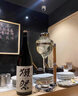 萬即日式清酒酒具冰酒器紅酒醒酒白酒分酒壺頂針滴漏式水龍頭套裝禮盒 頂針滴漏款-銀色五件套 曬單實(shí)拍圖