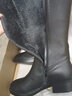 啄木鳥(niǎo)輕奢品質(zhì)冬季靴子女長(cháng)靴加絨平底馬靴高筒靴真皮長(cháng)筒靴騎士靴 黑色-秋冬短絨里 38 曬單實(shí)拍圖