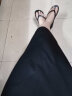 AMII法式赫本风气质黑色连衣裙女年新款V领a字裙修身裙子 黑色 165/88A/L 实拍图