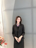 晨芙條紋西裝外套女氣質(zhì)職業(yè)西服套裝商務(wù)面試正裝通勤工作服教師工裝 黑色西裝單件 2XL 建議120-130斤 曬單實(shí)拍圖