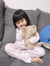 蕉內（Bananain）301H兒童睡衣男女童純棉家居服套裝透氣大童寶寶長(cháng)袖不悶汗春秋季 水晶粉葉子 110 曬單實(shí)拍圖