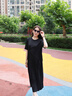 旅途原品（ltyp）醋酸連衣裙高檔進(jìn)口時髦優(yōu)雅扭結(jié)連衣黑色中長裙女秋 靜謐黑-日本三醋酸 L -XL-165-170cm（現(xiàn)貨） 曬單實拍圖