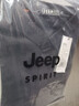 JEEP SPIRIT吉普休閑翻領長袖t恤寬松大碼秋季純色棉質(zhì)開衩繡標男士體恤衫厚 黑色 厚款 5XL (200) /116A建議210-220斤 曬單實拍圖