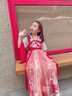 A 21 FUNB漢服女童敦煌飛天裙子夏季薄款2025女孩中國(guó)風(fēng)古裝短袖兒童舞蹈服 紅色漢服 140 曬單實(shí)拍圖