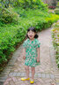 marcjanie馬克珍妮童裝新款女童夏季綠葉花邊連衣裙兒童公主裙女童裙子兒童裙子220855 綠色 120 6T 曬單實拍圖