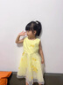 迪士尼女童夏季六一兒童禮物洋氣連衣裙韓版公主裙刺繡網(wǎng)紗無袖連衣裙 向日葵連衣裙 黃色 110 建議身高100cm 曬單實拍圖
