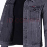 皮爾卡丹（pierre cardin）高檔純棉牛仔外套男寬松大碼夾克秋冬新款男裝灰色牛仔衣加絨加厚 灰色 2XL 【140 ~155斤可選】 曬單實(shí)拍圖