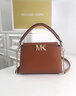 MICHAEL KORS邁克·科爾斯MK女包Karlie系列中號鏈條氣質(zhì)簡(jiǎn)約休閑手提斜挎包 棕色luggage 曬單實(shí)拍圖