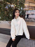 矜持范棒球服外套女秋冬新款2025學(xué)生加絨寬松慵懶百搭短款夾克立領(lǐng)上衣 白色春秋 薄款 S 90 曬單實(shí)拍圖