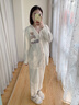 sohiwoo孕婦睡衣秋冬款加絨加厚班半邊絨保暖月子服冬季產后哺乳家居服套 奶白熊 M 曬單實拍圖