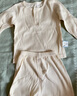 童泰（TONGTAI）寶寶內(nèi)衣套裝春秋季男童女童長(zhǎng)袖衣服家居服內(nèi)衣秋衣秋褲坑條 粉色 90 cm 曬單實(shí)拍圖