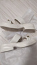 百麗（Belle）休閑人字拖鞋女真皮粗跟增高夾腳涼鞋B1782BT4 米白 36 (230mm) 曬單實(shí)拍圖