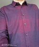 恒源祥秋冬季含羊毛長(cháng)袖襯衫男士高端加厚打底衫格子休閑襯衣外套免熨燙 紫紅 XL 175 曬單實(shí)拍圖