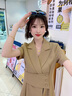 晨芙短袖西裝連衣裙女夏季通勤高級(jí)感氣質(zhì)工作服小個(gè)子高端職業(yè)裝裙子 咖啡色 L 建議105-115斤 曬單實(shí)拍圖