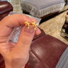 周六福（ZLF）  黃金耳釘女皇冠海豚足金999耳飾 計(jì)價(jià) 1.6g 曬單實(shí)拍圖