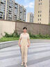 皮爾卡丹（pierre cardin）中年媽媽夏裝運(yùn)動服套裝洋氣2025新款中老年女裝夏季套裝母親節(jié) 米色套裝 5XL （建議150-160斤） 曬單實(shí)拍圖