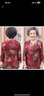 娜愛(ài)緣中老年人夏裝女媽媽裝T恤60 70歲奶奶春秋套裝老人服裝太太上衣服 紅楓葉上衣+黑色褲子 2XL(建議115-130斤) 曬單實(shí)拍圖