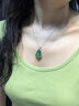 HKHL 925純銀天然玉髓葫蘆項鏈女福祿吊墜新中式七夕情人節禮物送女友 天然綠玉髓葫蘆項鏈【附帶證書(shū)】 曬單實(shí)拍圖