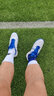 卡爾美（KELME）成人足球鞋男比賽TF碎釘球鞋學(xué)生透氣防滑球鞋 白/寶藍 40  曬單實(shí)拍圖