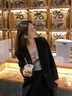 妤遇（YUUZYUUS）西裝外套女2025年春秋新款高級設計感小眾寬松小西服百搭通勤外套 黑色 M 曬單實拍圖