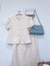佰藍嬌改良旗袍連衣裙2024夏季新款女裝高級感氣質(zhì)新中式國風(fēng)包臀裙套裝 米白色 S（建議95斤內） 曬單實(shí)拍圖