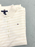 TOMMY HILFIGER【五?？邸肯募九b珠地網(wǎng)眼優(yōu)雅通勤純色條紋修身短袖T恤POLO 米白條紋8P0 M (推薦：105-115斤) 曬單實(shí)拍圖