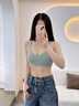 MAIA ACTIVE  云感BRA 細(xì)肩帶健身背心日常休閑美背運(yùn)動(dòng)文胸瑜伽內(nèi)衣上衣女 漩渦綠 M 曬單實(shí)拍圖