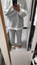 愛慕睡衣套裝女半邊絨抗靜電保暖厚款套頭家居服套裝 玉石青A0E L (170) 曬單實拍圖