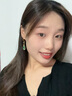 KASIYU韓版氣質(zhì)綠色水滴耳環(huán)女2024年新款潮鋯石長款耳釘顯白百搭耳飾潮 綠水晶耳扣 曬單實拍圖
