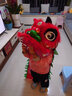 兒童獅子舞獅頭 舞獅套裝民間工藝兒童獅頭小孩舞獅子幼兒園表演道具南醒獅鑼鼓镲禮物 6寸紅色獅合適1到6歲 曬單實(shí)拍圖