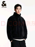 杰克·瓊斯（JACK&JONES）男裝秋季寬松搖粒絨立領(lǐng)夾克加厚外套男款毛絨棉服棉衣224409035 黑色E41 常規(guī) 黑色E41 S 170 曬單實(shí)拍圖