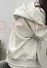 FSHE學(xué)院風(fēng)開衫連帽衛(wèi)衣外套女學(xué)生oversize寬松外套2025春秋款外穿潮 白灰色[] 薄款 XL [建議121-135斤] 曬單實(shí)拍圖