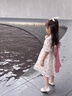 酷樂羊女童公主裙夏裝2025新款洋氣兒童碎花裙小女孩蝴蝶結泡泡袖連衣裙 圖片色 120 曬單實拍圖