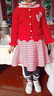 G.duck小黃鴨針織女童套裝春秋洋氣韓版洋氣兒童套裝女毛衣連衣裙森系 紅色套裝 兩件套 120 建議身高110CM-120cm左右 曬單實(shí)拍圖