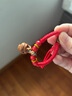 慈靈閣 平安嬰兒童寶寶壓驚紅繩手鏈桃核朱砂桃木桃籃護身手串腳鏈端午節五彩繩 13歲-16歲少年款 曬單實(shí)拍圖