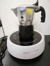 比乐蒂（Bialetti） 摩卡壶双阀手冲咖啡壶意大利进口高压特浓意式咖啡机brikka壶 双阀2杯份+2.0电陶炉（雅白色） 100ml 实拍图